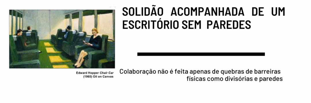 Solidão acompanhada de um escritório sem paredes